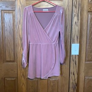 Mauve Velvet Romper Dress
